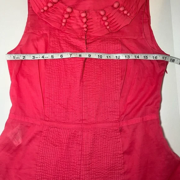 Tory Burch Sleeveless Pintuck Ruffle Collar Top Womens sz 4 Salmon Pink - Picture 7 of 10